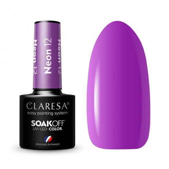 Hybrid nail polish CLARESA NEON 12, 5g