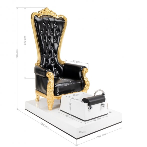 Luxury pedicure chair ROYAL, black 13