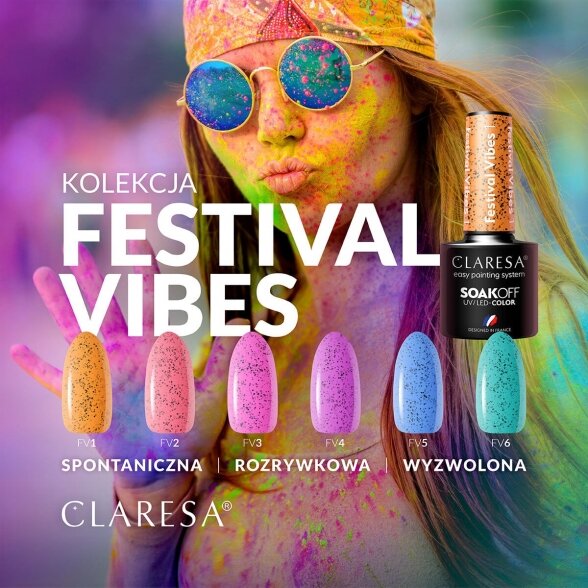 Hibridinis nagų lakas CLARESA Festival Vibes 1, 5g 2