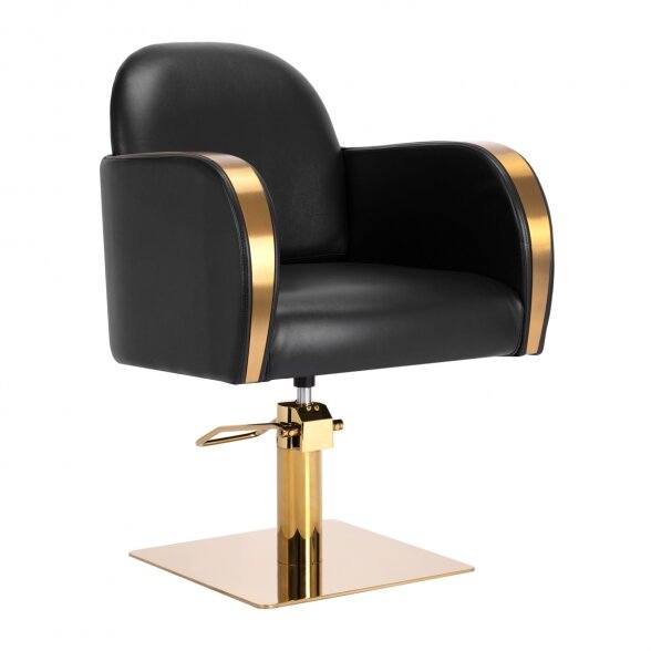 Luxury barber chair GABBIANO MALAGA, black-gold sp.