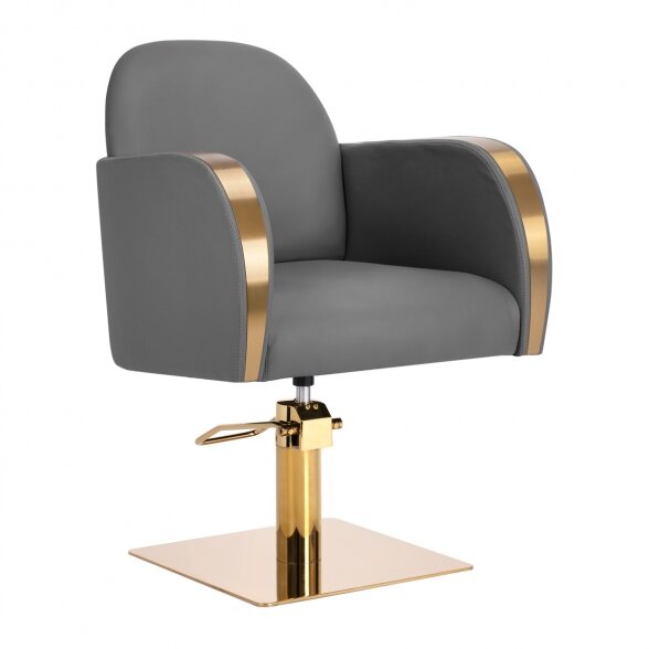 Luxury hairdressing chair GABBIANO MALAGA, grey-gold sp.