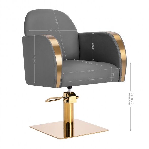 Luxury hairdressing chair GABBIANO MALAGA, grey-gold sp. 7