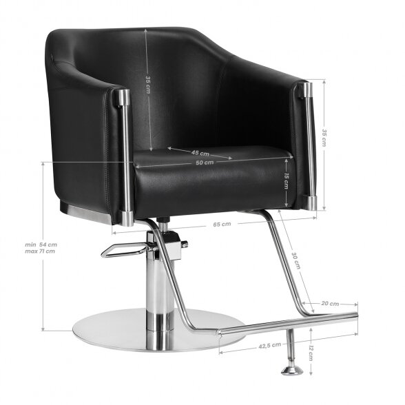 Hairdressing chair BURGOS, black sp. 7