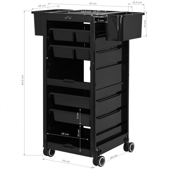 Hairdressing trolley 68A, black sp. 12