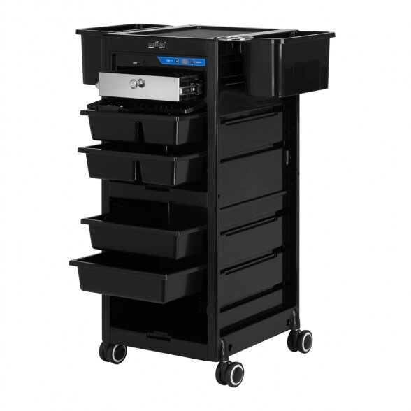 Hairdressing trolley GABBIANO, with integrated UV 68UV sterilizer, black sp. 1