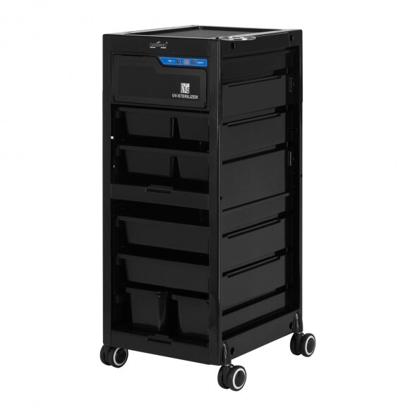 Hairdressing trolley GABBIANO, with integrated UV 68UV sterilizer, black sp. 2