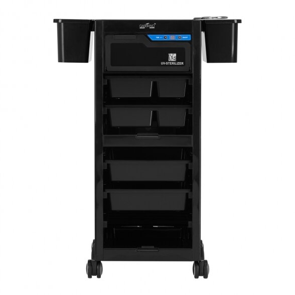 Hairdressing trolley GABBIANO, with integrated UV 68UV sterilizer, black sp. 3