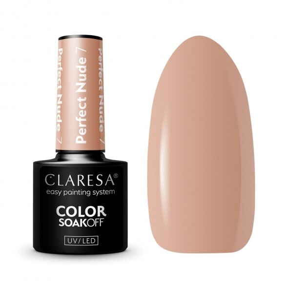 Claresa hibridinis nagų lakas  PERFECT NUDE 7, 5g