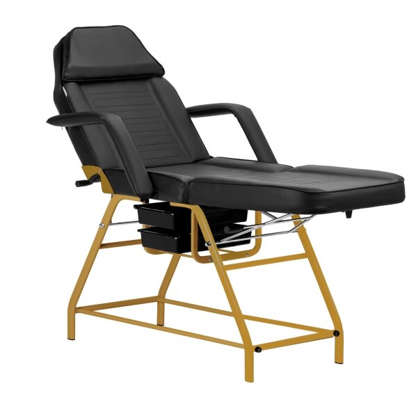 Mechanical bed for cosmetic procedures, black-gold 1