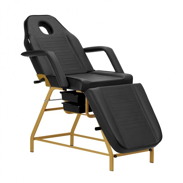 Mechanical bed for cosmetic procedures, black-gold 2