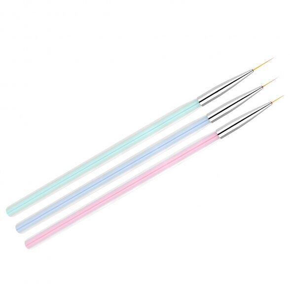 Brush set for decorating 3 pcs. transparent colors