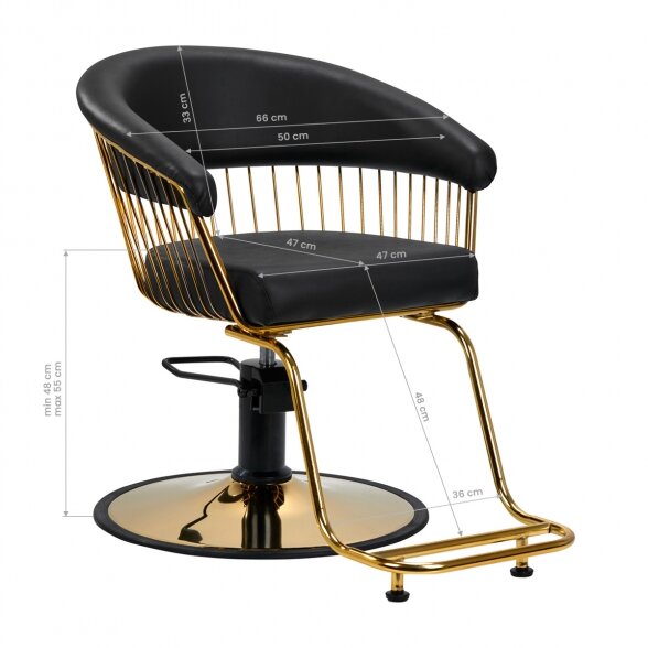 Barber chair GABBIANO LILLE M, black sp. 7