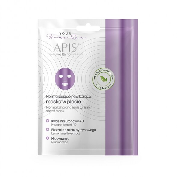 Apis NORMALIZING-MOISTURIZING sheet face mask, 1 pc., 20g