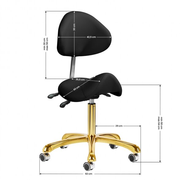 Salon chair 1004 Giovanni, black-gold 2