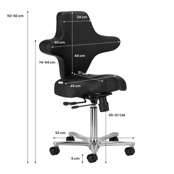 ERGONOMIC SALON CHAIR AZZURO SPECIAL 152, BLACK 9