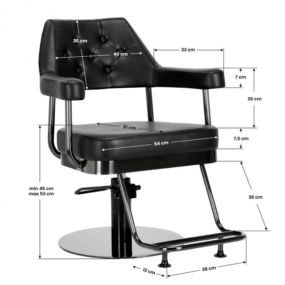 Barber chair GABBIANO GRANADA, black sp. 2