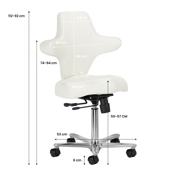 Ergonomiška salono kėdė Azzuro SPECIAL 152, baltos sp. 9