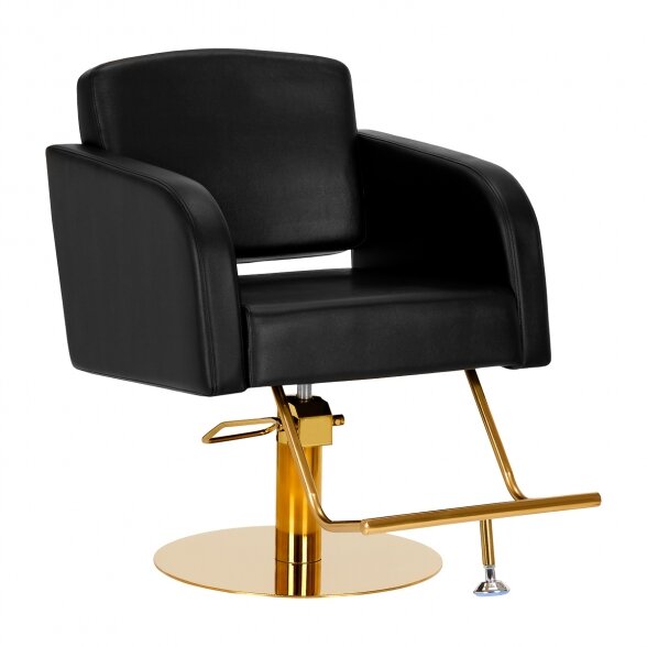 Gabbiano barber chair TURIN, gold and black sp.