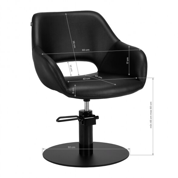 Barber chair GABBIANO SEVILLA, black sp. 2