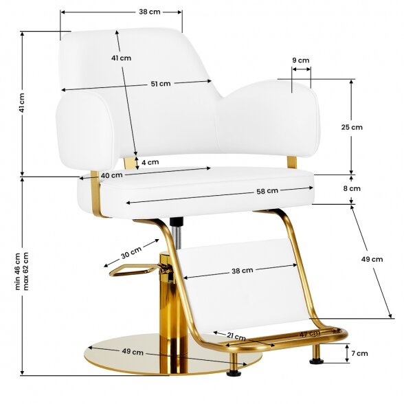 Barber chair GABBIANO LINZ NQ, white sp. 2