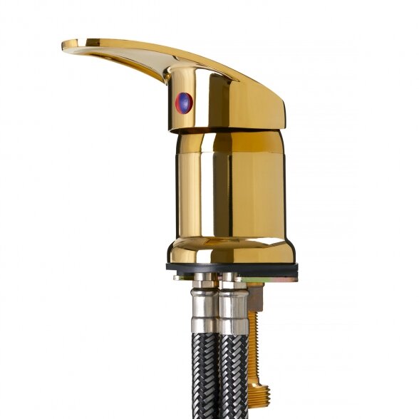 Water faucet for hairdressing sink, gold sp.