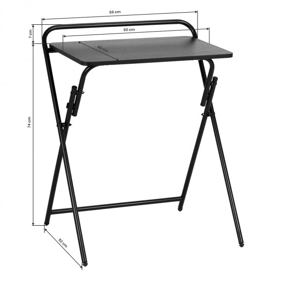 Folding salon table PRO INK, black sp. 6