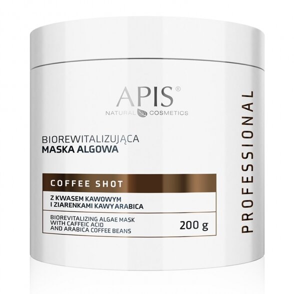 Apis Coffee Shot biorevitalizuojanti alginatinė kaukė su Kavos rūgštimi, 200g