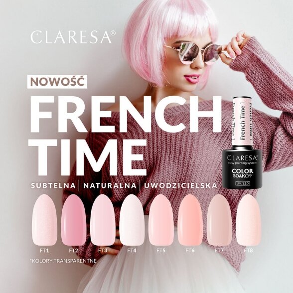 Гибридный лак для ногтей Claresa French TIME 1,5г 3