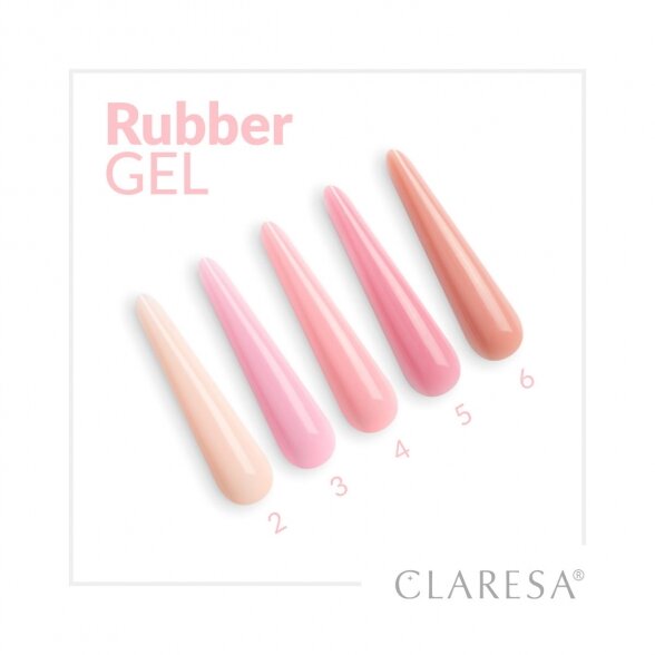 CLARESA RUBBER GEL statybinis, priauginimo gelis 6, 12g 3