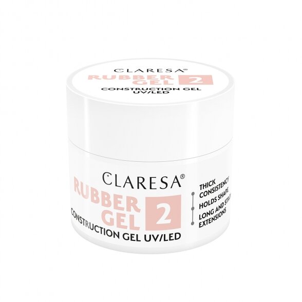 CLARESA RUBBER GEL statybinis, priauginimo gelis 2, 12g