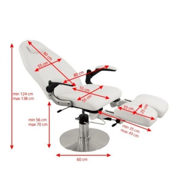 Pedicure chair AZZURO 713A, white 3