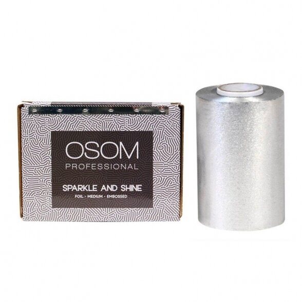 Фольга алюминиевая для краски волос OSOM Sparkle And Shine, 100 м, ширина 12 см, толщина 15 микрон