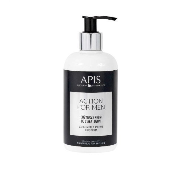 APIS Action for Men maitinamasis kūno ir rankų balzamas vyrams, 300 ml