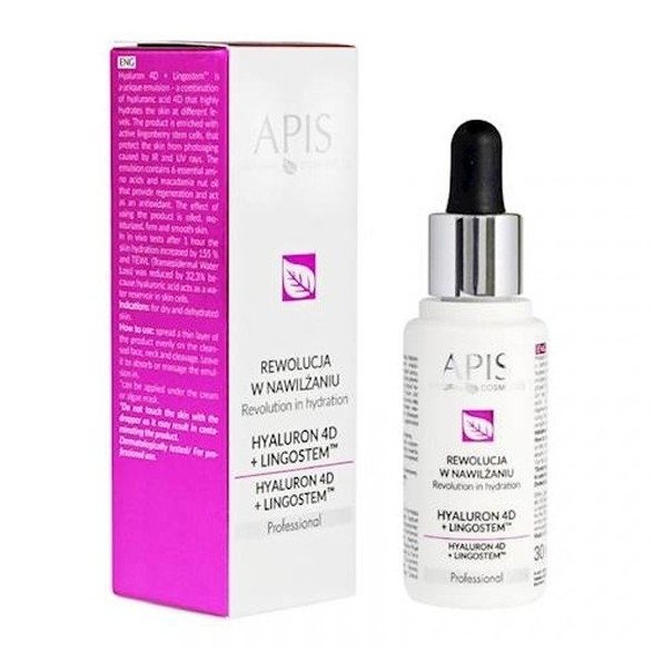 APIS Hyaluron 4D + Ligostem TM serumas sausai ir dehidratuotai odai, 30ml