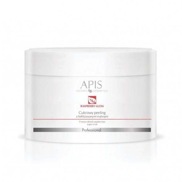 APIS sugar facial scrub with freeze-dried raspberries, 220g