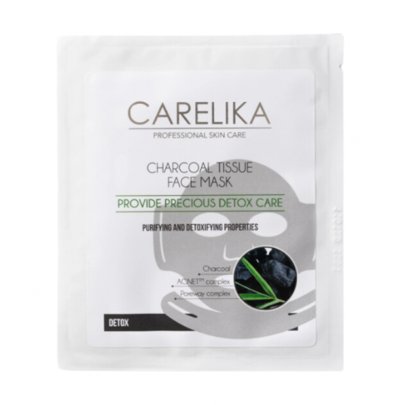 СARELIKA detoxifying cotton mask with black carbon, 23ml