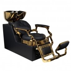 Barber salon sink GABBIANO CLAUDIUS, black/gold sp.