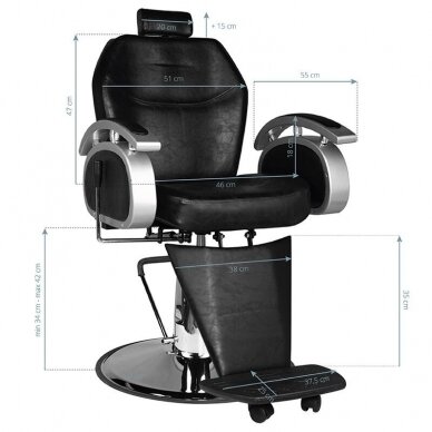 Barberio krėslas SM106, juodos sp. 5