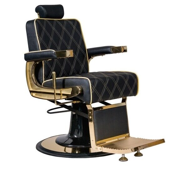 Barber salon chair CREW GOLD MUDI Weelko (Spain), black-gold sp.