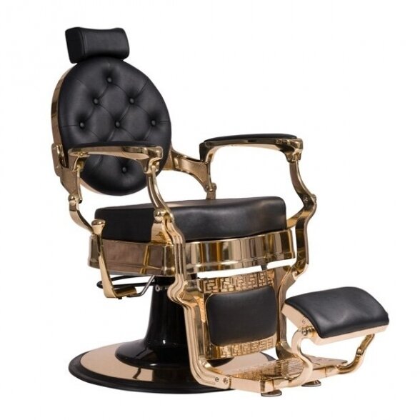 Barber salon chair BUZZ GOLD MUDI Weelko (Spain), black-gold sp.