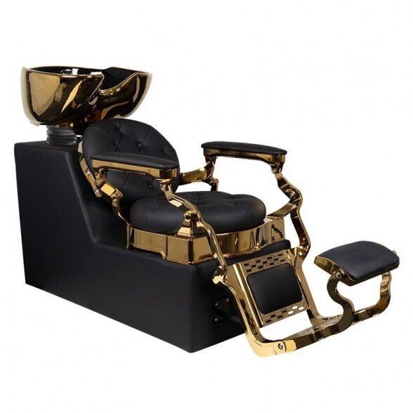 Barber salon sink GABBIANO CLAUDIUS, black/gold sp.