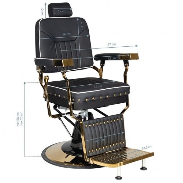 Barber chair GABBIANO FILIPPO, black/gold sp. 5