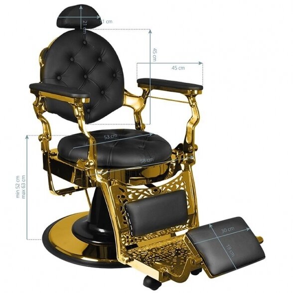 Barber chair GABBIANO GULIO, black/gold sp. 1