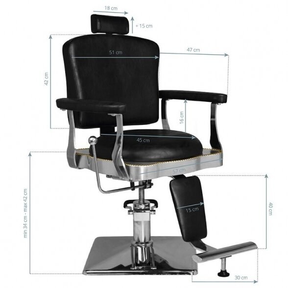 Barber chair HAIR SYSTEM SM180, black sp. 5