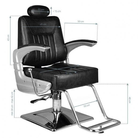 Barber chair HAIR SYSTEM SM182, black sp. 6