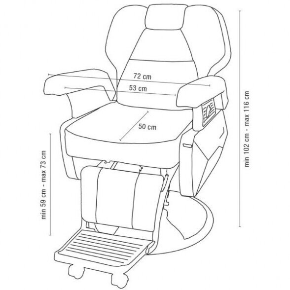 Barberio krėslas  LIMOUSINE, juodas 2