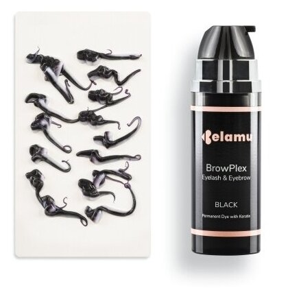 Belamu BrowPlex antakių ir blakstienų dažai su oksidantu BLACK 30 ml 1