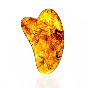 Carelika Amber GUA SHA Скульптурный камень натуральный янтарный массажный камень