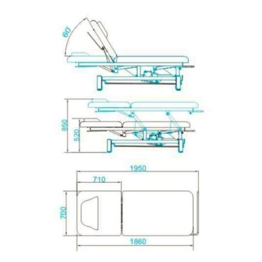 Electric massage table AZZURRO 684, white 3