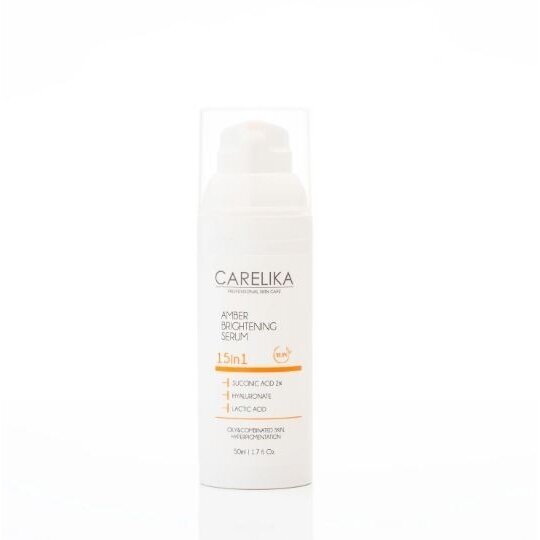 Carelika Amber brightening face serum 15 in 1 with 2% Succinic acid, 50ml